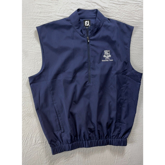 FootJoy 1/2 Zip Pullover Golf Windbreaker Vest. San Jose CC Saturday Club. M EUC - Picture 1 of 4
